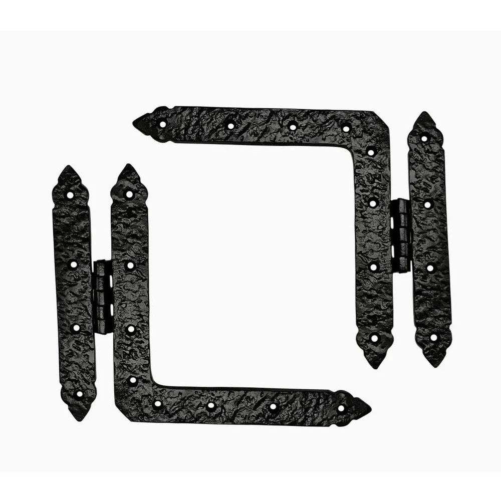 New in package Akatva Black Gate Door Cabinet Strap Hinge Set 2 pc. 7.008 inches
